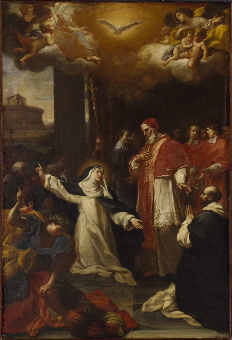 Santa Caterina cerca di convincere il Papa a trasferirsi da Avignone a Roma (Marco Benefial) - Nationalmuseum